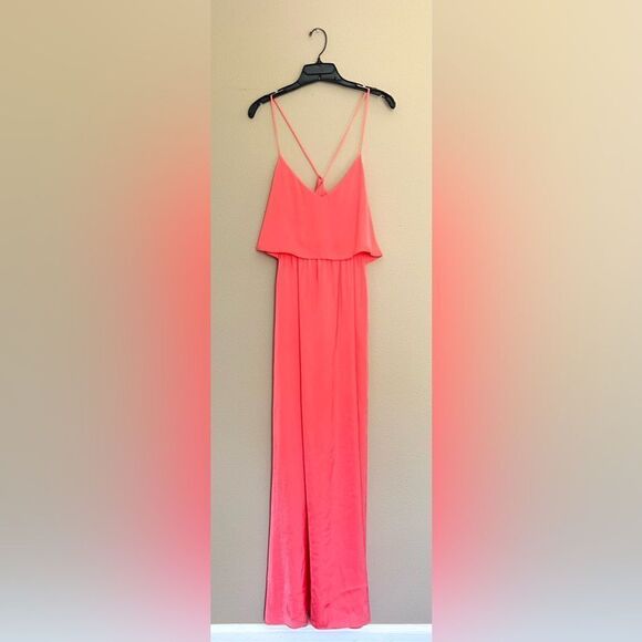 NWT BCBGMAXAZRIA Coral Haely Chiffon Maxi Dress - Picture 5 of 13